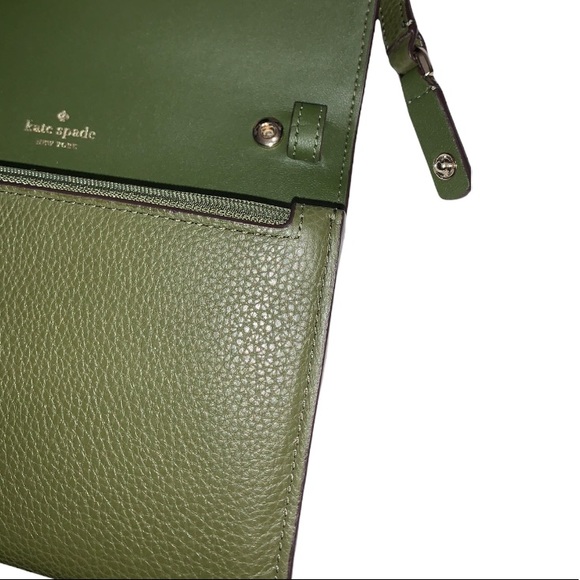 ♠️ kate spade ♠️Marti Pebbled Leather Flap Wallet Crossbody Bag, Enchanted Green - Picture 9 of 13